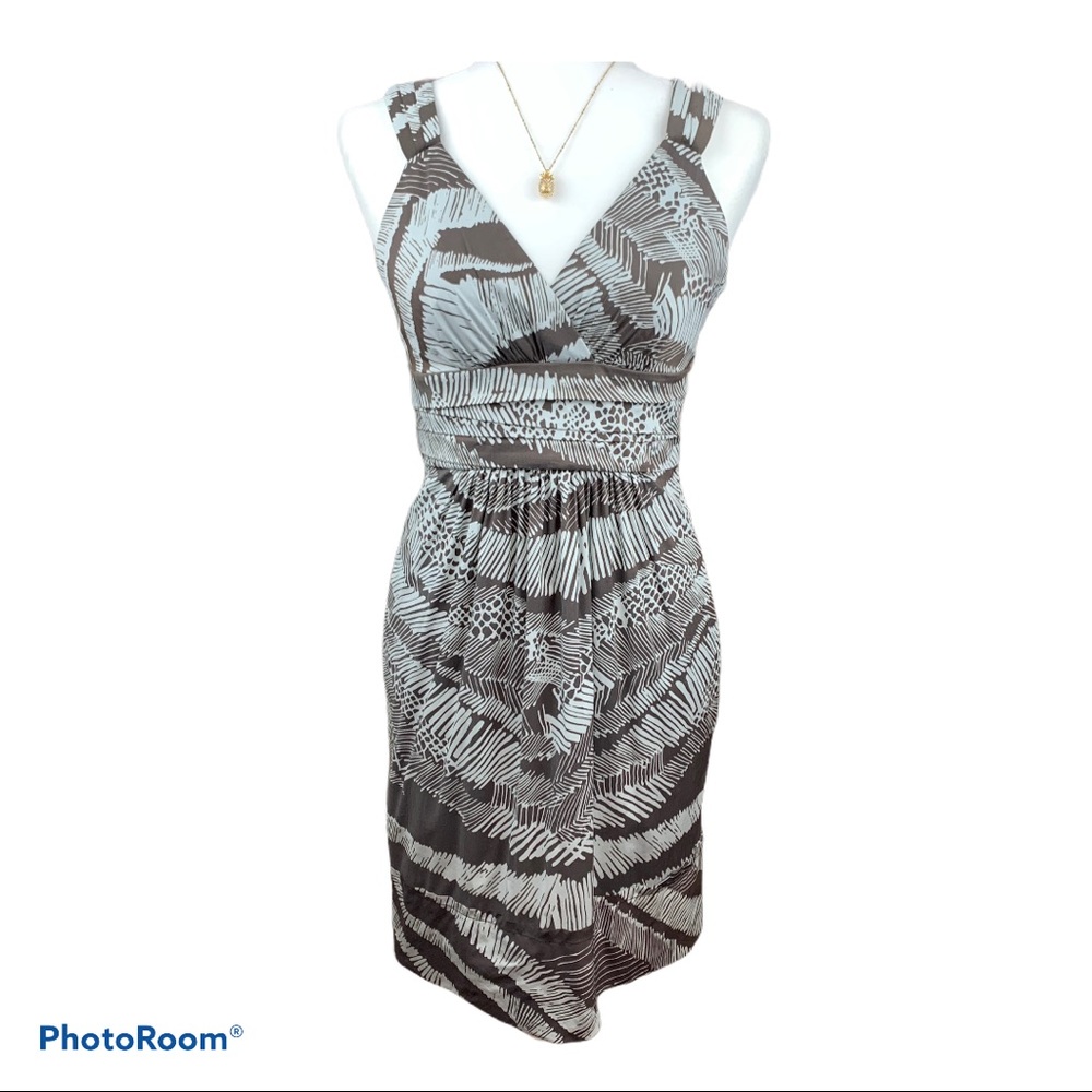 BCBGMaxAzria Sleeveless Abstract Print Dress
